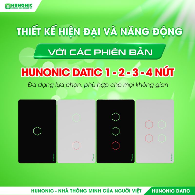 Công Tắc Cảm Ứng 2 Nút Wifi Hunonic Datic 12 Tinh Nang Hunonic Datic3